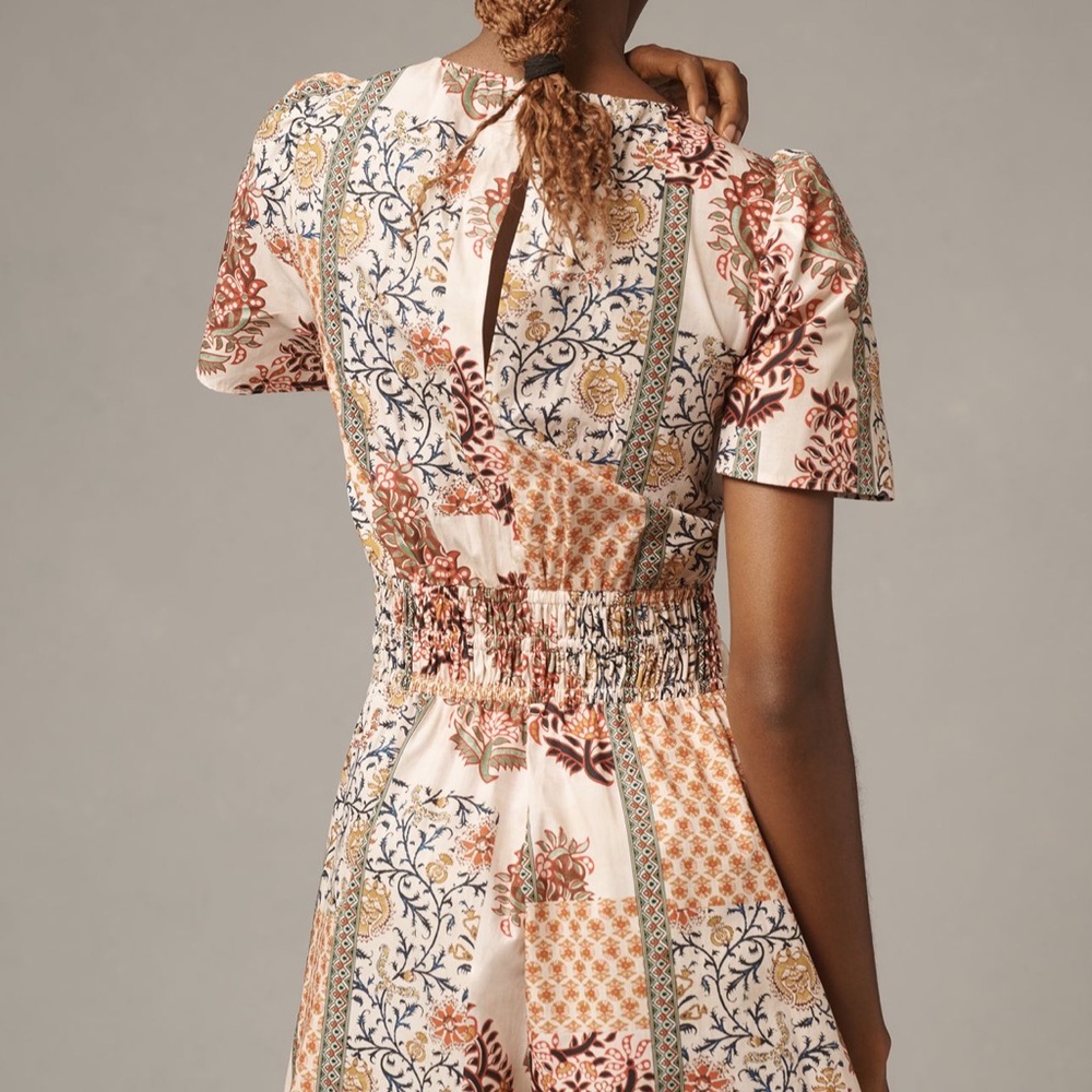 Anthropologie Somerset Poplin Romper in Orange - Picture 3 of 9